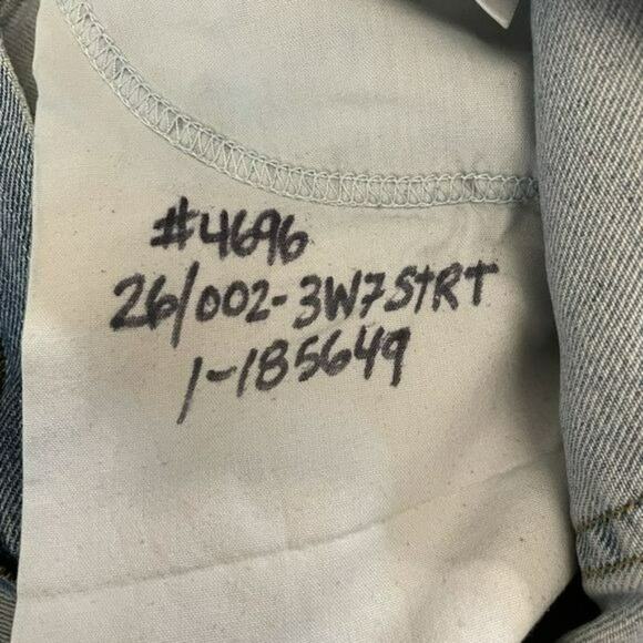 Re/done Straight Leg Jeans 70s Button Fly Recycled Denim Size 26 27x30.5 - Picture 5 of 12